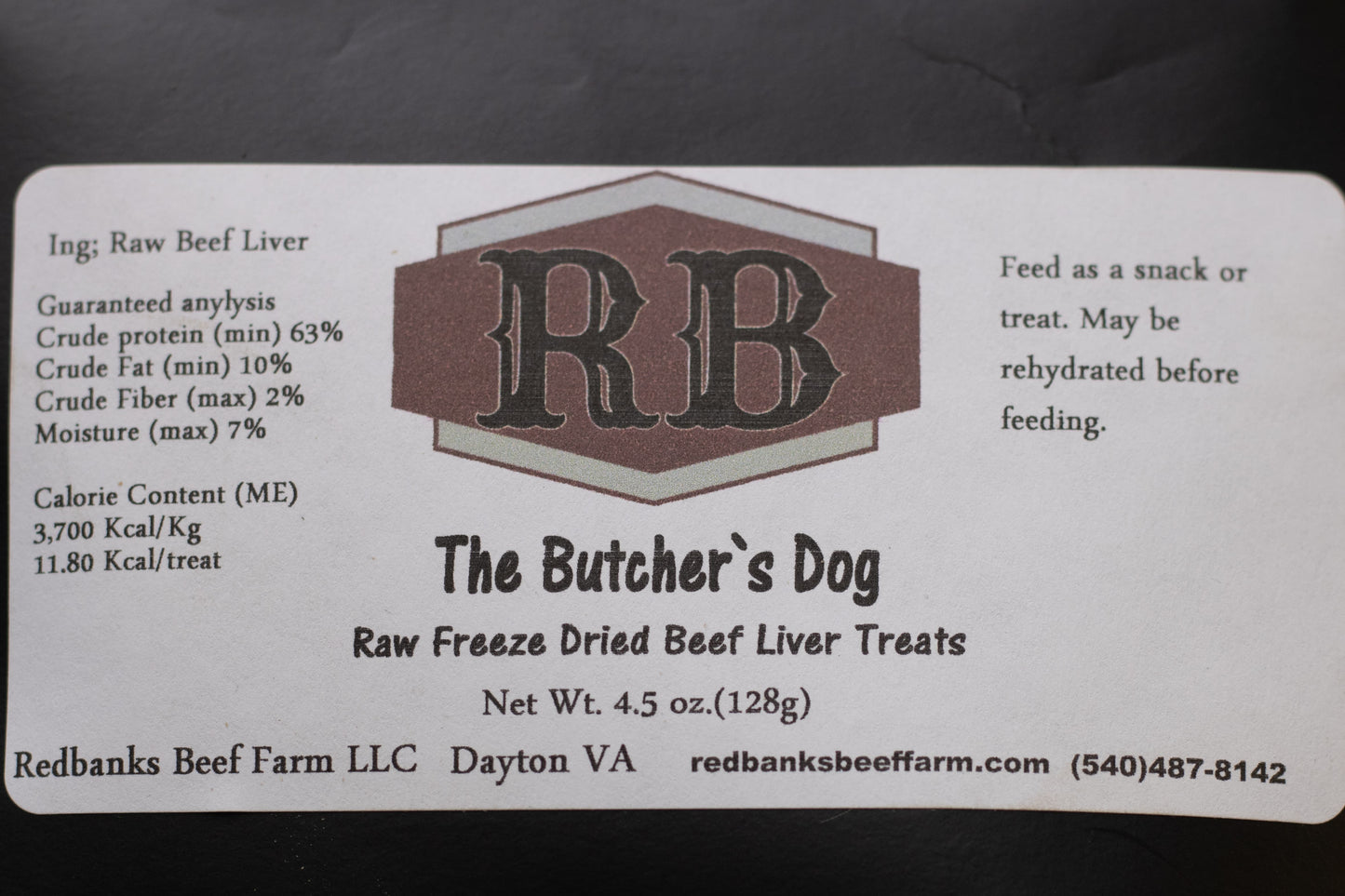 Raw beef liver, Red Banks Beef Farm